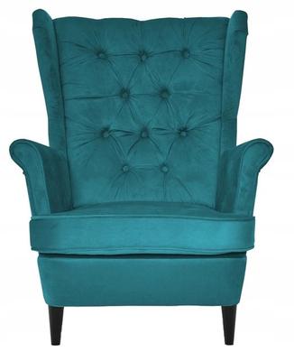 Scandinavian Wing Chair Gaja Turquoise Blue VELOUR