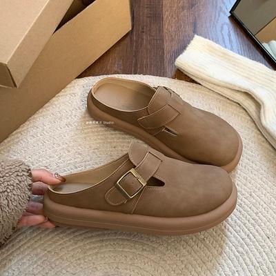 Skor för kvinnor Låg klack Kvinna Mules Tofflor Rund tå Slip-ons Erbjudande Lätta att bära Sommarskor 2025 VIP-pris Rea Sandaler