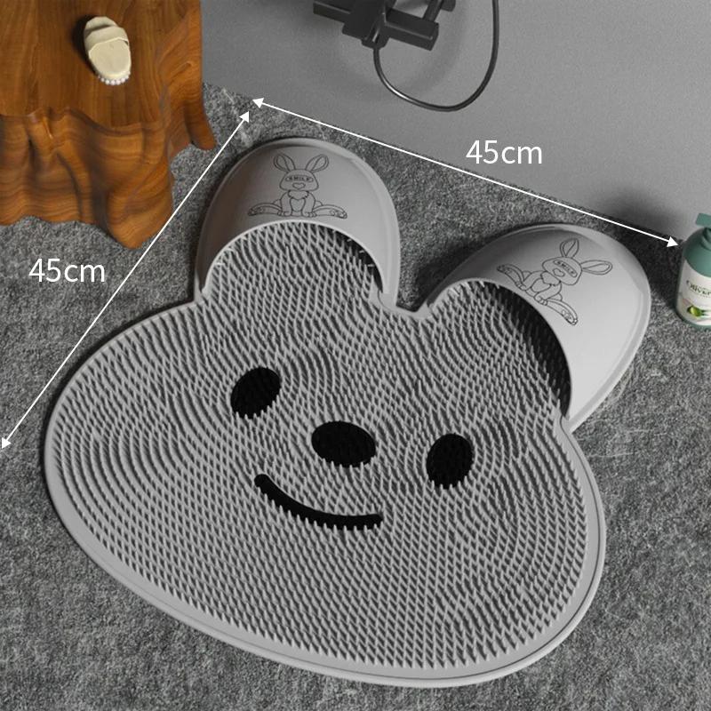 1pc Lazy Back Rub Rabbit Silicone Massage Foot Mat Bathroom Non-slip Mat Bath Rubbing Foot Washing Feet To Remove Dead Skin