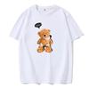 Men's/Women's Summer Short Sleeved T-shirt Cute Smiling Bear Print Fashion Casual Trendy T-shirt Breathable Round Neck T-shirt