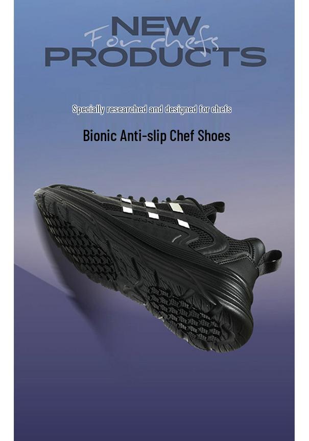 Waterproof Oil-Proof Non-Slip Chef Shoes Men's Work Shoes Slip-On Safety Shoes Anti-Odor Wear-Resistant EVA