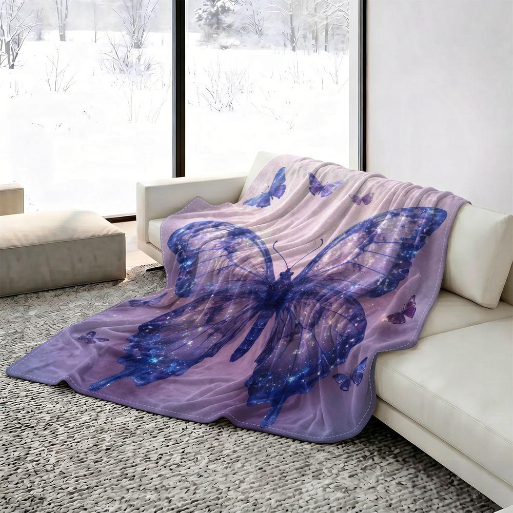 Butterfly Print Cooling Blanket for Hot Sleepers Summer Cooling Throw Arc-Chill Cool Fiber Lightweight Bedding Gift 100cmx150cm