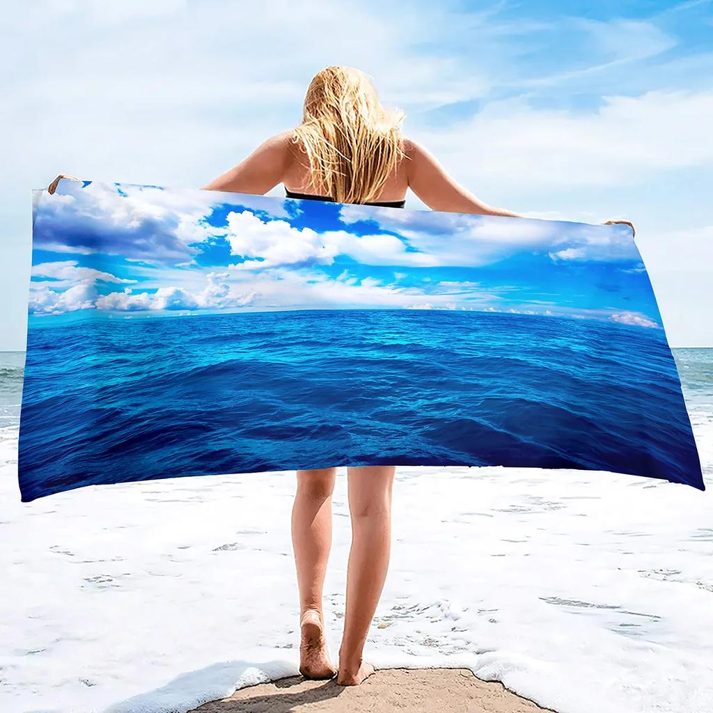 Beach Ocean Microfiber Beach Towels Quick Drying Towel,Retro Tropical Summer Absorbent Sand Free Sandless Swim Pool Beach Towel