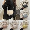 Simple Solid Color Lychee Texture Women Casual Shoulder Bag For Daily Use