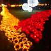 2 Packs Solar Sunflower Lights Intelligent Light Control Outdoor Waterproof Garden Landscape Stake Light (3 sunflowers)
