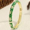 Traditional Vintage Cloisonne Bangle Enamel Floral Women's Hand Bracelet Flower Leaf Bangle  Ladies