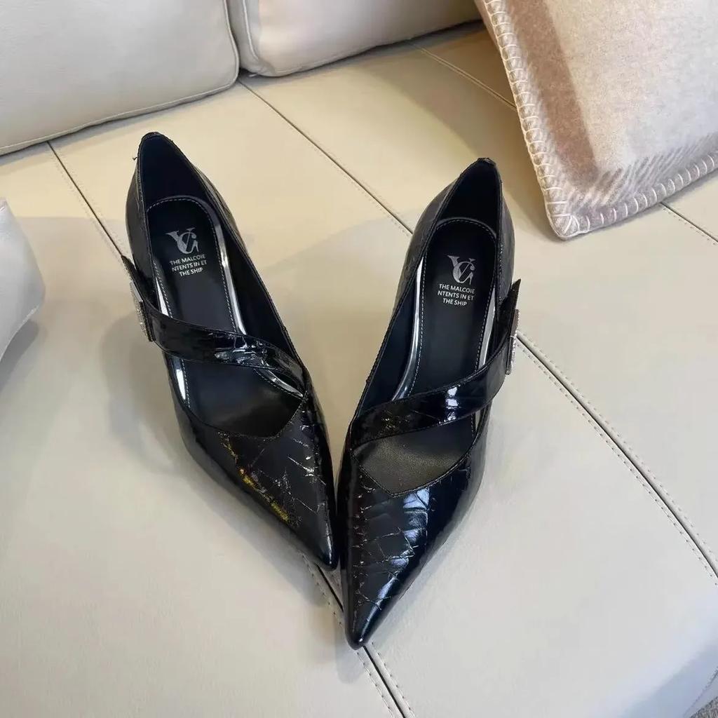 Fashion Pumps Sexy High Heels Women's Shoes 2025 Trend Fashion Sequins Lolita Retro Pointed Toe Silver Gold Loafer Elegant Church Shoes