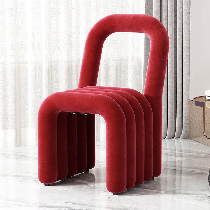 Simple Home Dopamine Dining Chair: Stylish Leisure Backrest and Creative Makeup Stool
