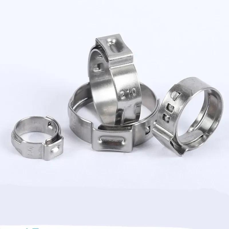 5pc-20pcs Hose Clamps Single Ear Stepless 5.3-60mm 304 Stainless Steel Hose Clamps Cinch Clamp Rings for Sealing Kinds of Hose