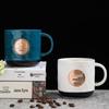 Chaxun Ceramic Coffee Mug with Copper Emblem