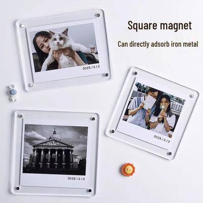 Dwustronna akrylowa ramka magnetyczna na zdjęcia do Polaroidów 3-calowych - DIY przezroczysty stojak i ozdobny stojak ekspozycyjny