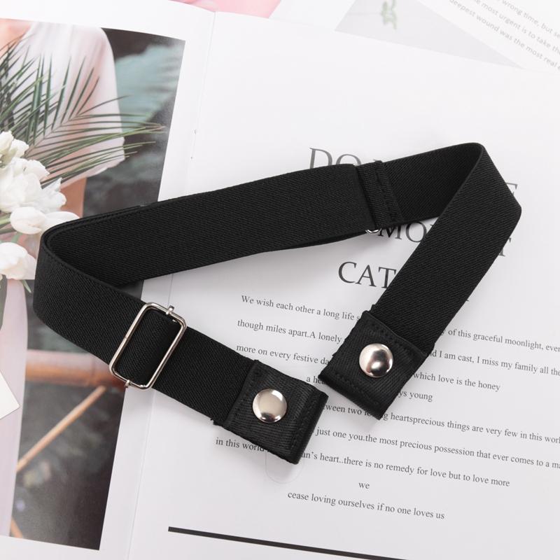 Elastic Belt Without Buckle Canvas Women Buckle Free Belt Ladies Jeans Pants Waist Lazy Belt Stretch No Buckle Invisible Belt