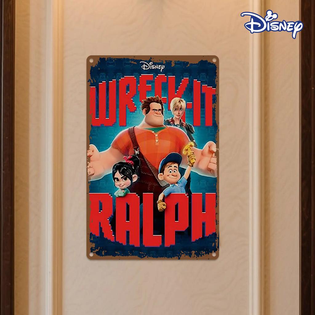 1pc Disney Wreck-It Ralph Metal Tin Sign - 20.32x30.48 Cm Colorful Movie Art, Durable Iron Wall Decor for Home, Holiday, Game Ro