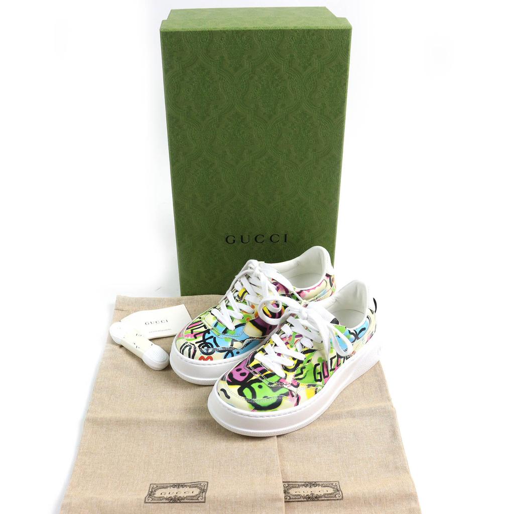 Pristine GUCCI sneakers Interlocking G Graffiti Print Rabbit multicolor Women Used