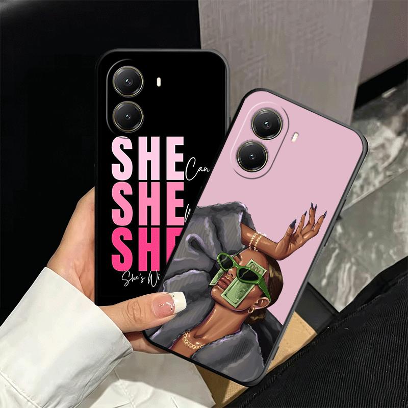Girl Boss Lady Pink Weiche Handyhülle für Xiaomi Poco X5 X6 X7 X8 Pro Max X3 F7 F8 Ultra M8 M7 M6 M5 Redmi 15 15C 14C 13C 12C X4 F