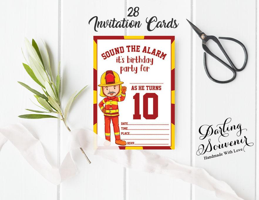 Darling Souvenir White Birthday Invitation Card 28 Pcs Fill or Write In Blank Invites Printable Party Supplies 5 x 7 Inches