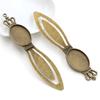 Neumodisches 2er-Set Lesezeichen (18 x 25 mm Innenmaß), antiksilberplattiert und bronzefarben, schlichtes Design, handgefertigt, Cabochon-Sockel, Kameenfassung