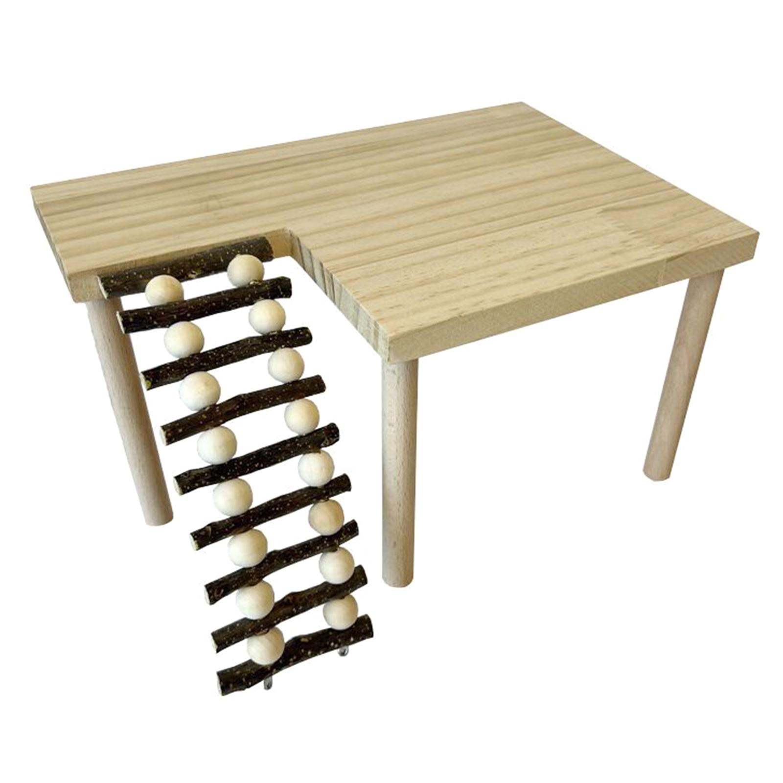 

Wooden Hamster Climbing Platform with Ladder for Small Pet Grinding and Jumping Toy for Squirrels Gerbils Chinchillas 2