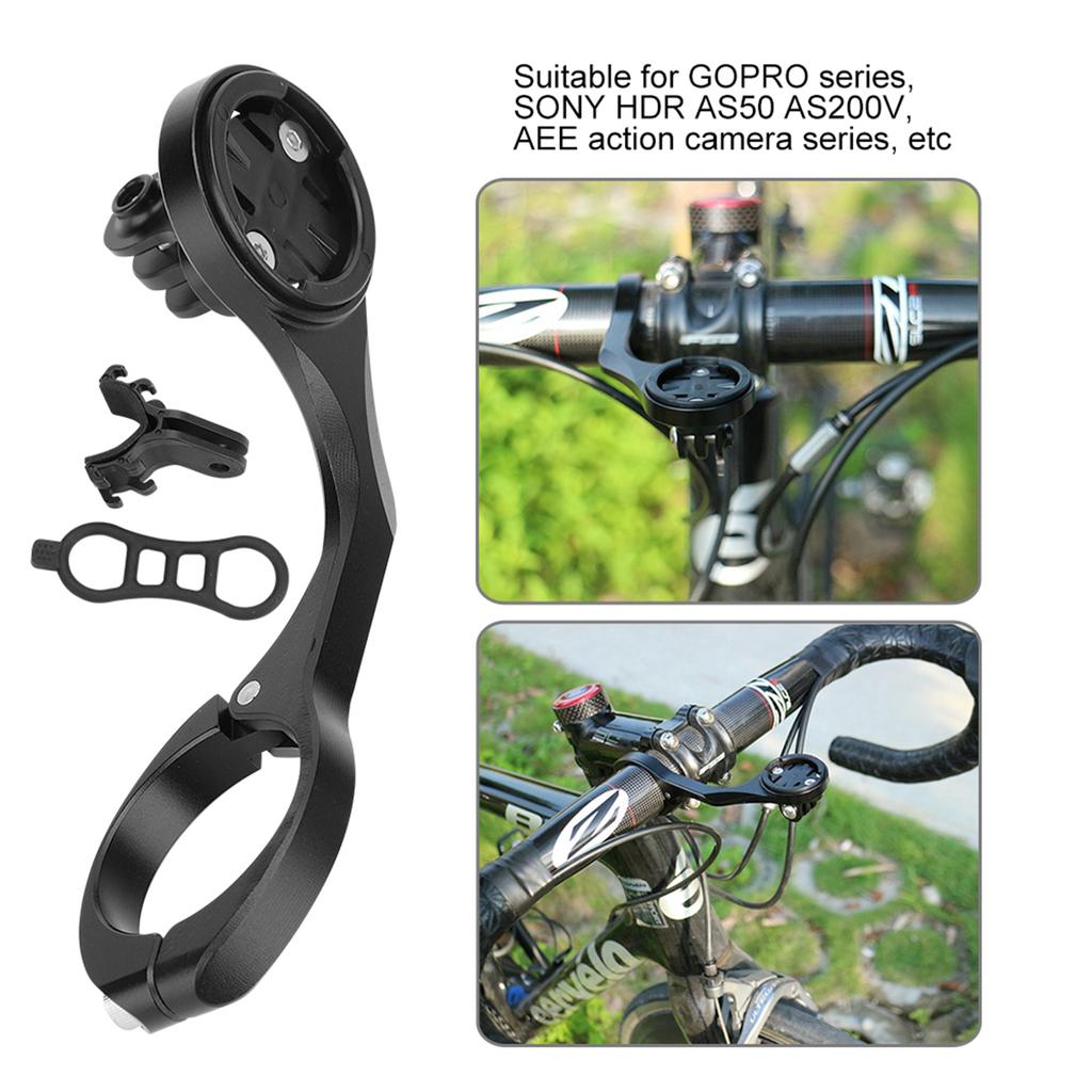 Aluminum Alloy Bicycle Computer Torch Action Camera Extension Mount(Black, for Garmin IGPS)