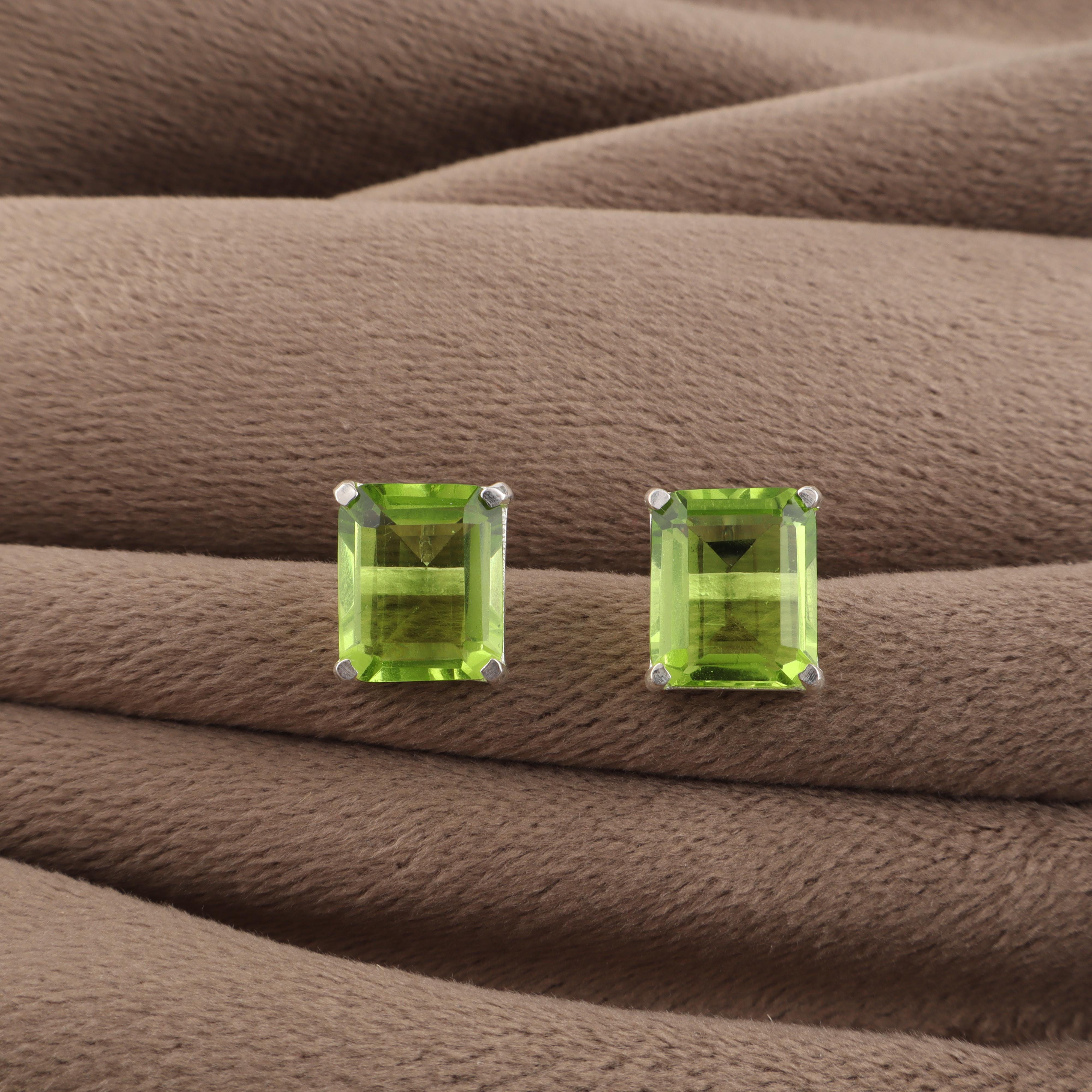 

Натуральный Перидот Драгоценный Камень 925 Стерлинговое Серебро Подарочные Ювелирные Изделия Ручной Работы Серьги-Гвоздики 0,4 Для Женщин EE-179