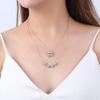 Love Necklace Hearts Lucky Four Leaf Clover Necklace Clavicle Pendant for Grils