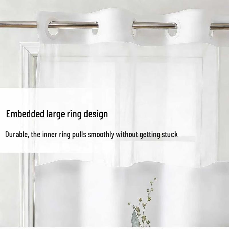 Handun Floral Double-Layer Polyester Shower Curtain