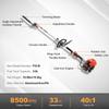 6-in-1 Multi-Functional Trimming Tools Gas Hedge Trimmer 33CC Weed Eater