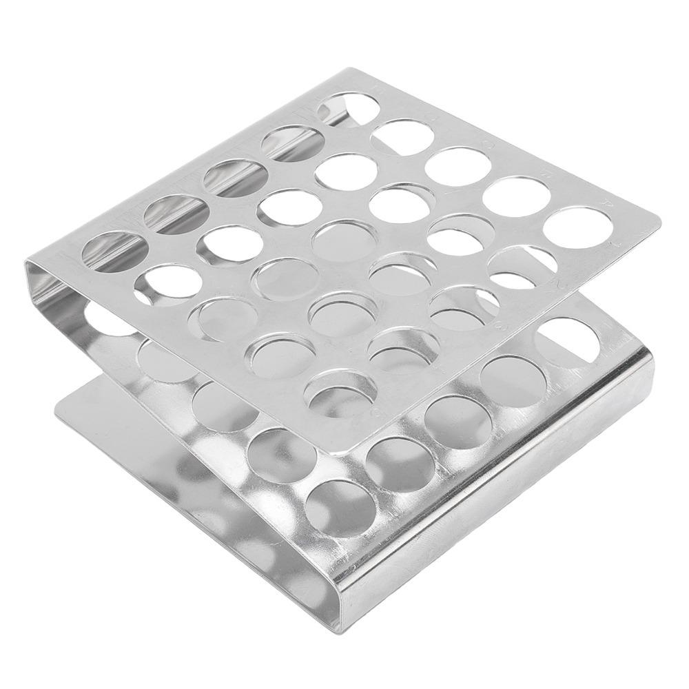 25 Holes 15/17mm 25 Holes Z Shape Centrifuge Tube Rack Silver 25 Holes Tube Holder  Sample Storage