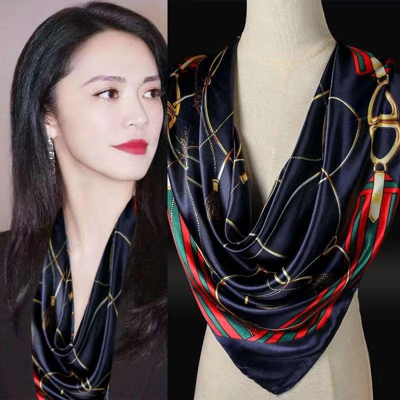 Hangzhou Silk 90 Square Scarves Silk Scarves Women Travel With Shirts Spring And Autumn Versatile Small Shawls