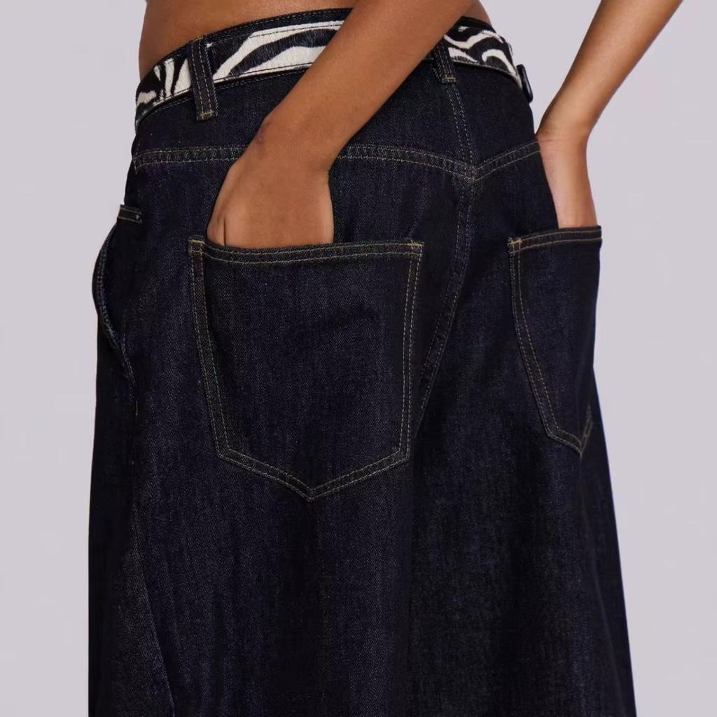 RogueWave American Vintage Letter Print Jeans Women's  Black Gothic Y2k Loose Denim Pants Fashion Hip Hop Wide Leg Casual Streetwear