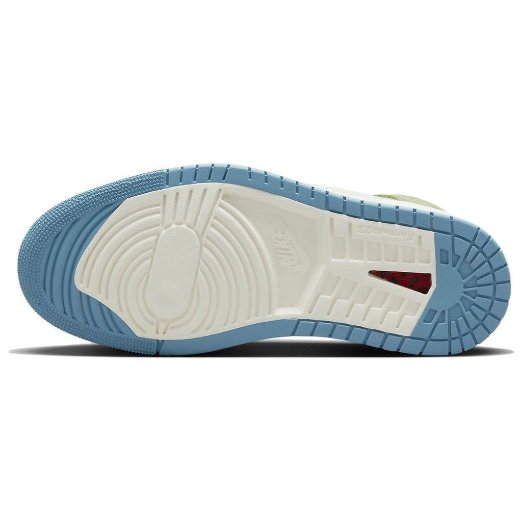 Air Jordan 1 High Zoom Comfort 2 University Blue Volt Women Sneakers White Olive DV1305-433
