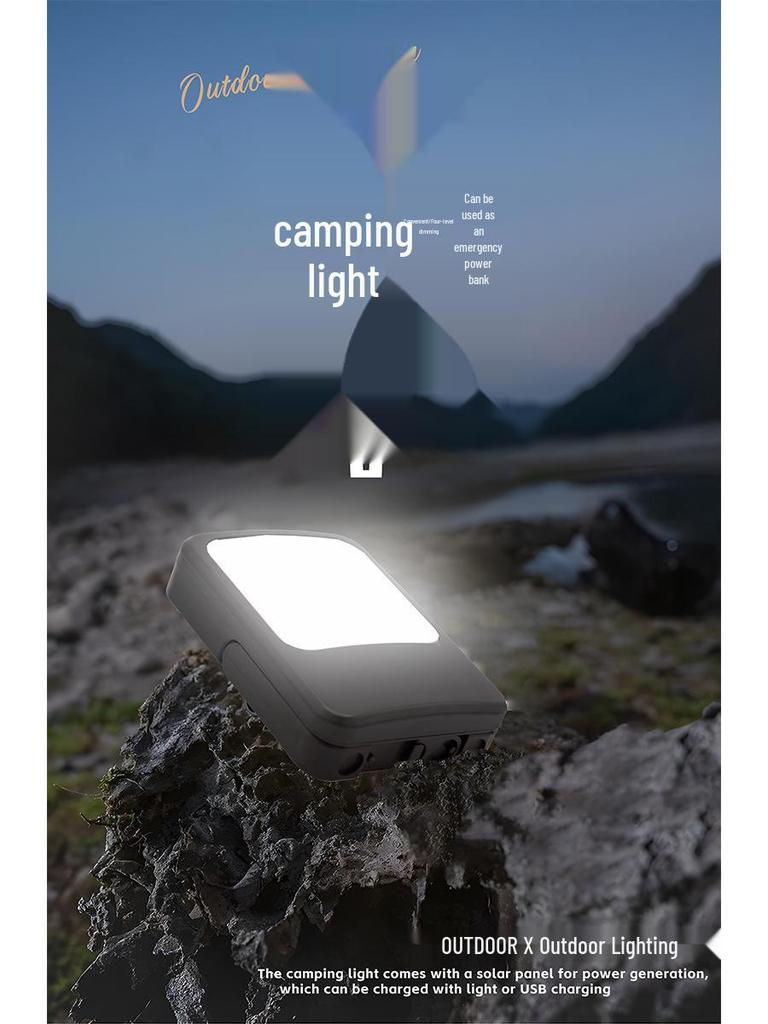 Mini USB Rechargeable LED Solar Floodlight for Outdoor/Indoor Camping & Emergency Lighting