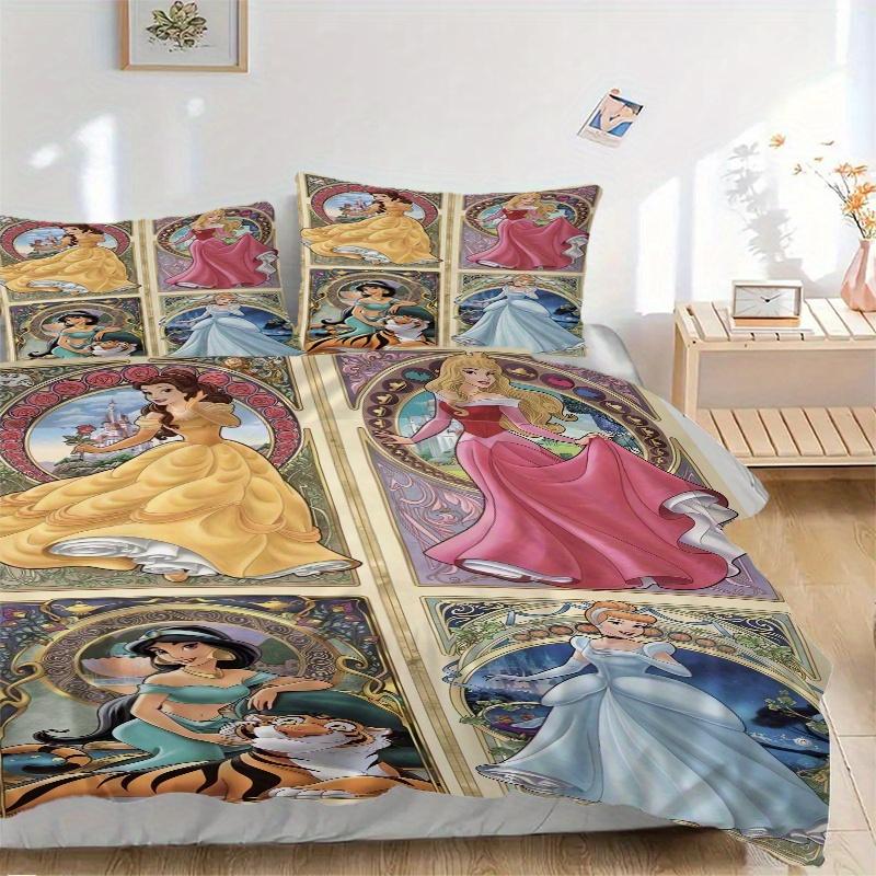 

3pcs Rapunzel and Friends Printed Quilt Set - Includes 1 Quilt Cover and 2 Pillowcases, Machine Washable - Suitable for All Seasons.B079 135x200cm