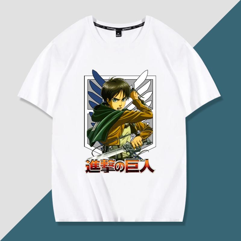Japanese anime Attack on Titan handsome printed summer 100% cotton T-shirt fashion casual men's streetwear