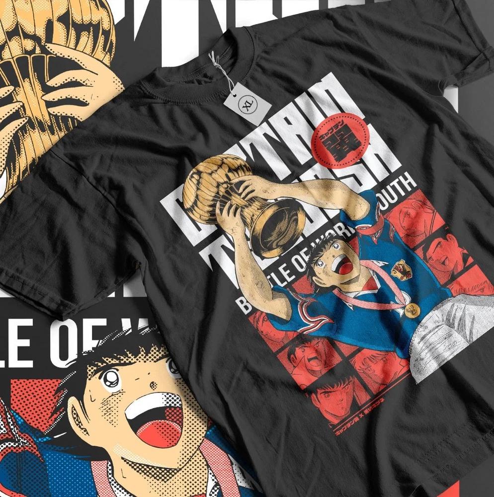 Anime Captain Tsubasa Soccer Unisexga Graphic Black TShirt Size S4XL S