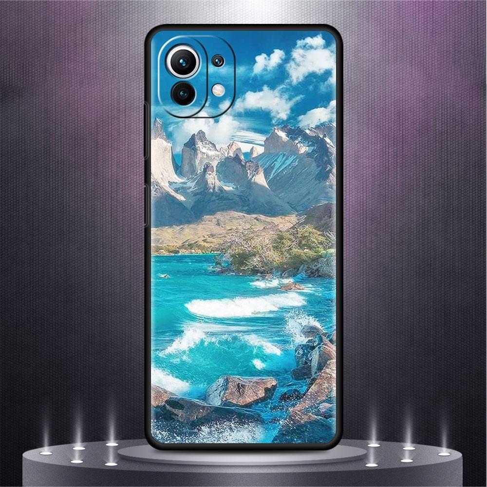 Mountain Beach Sea Hülle für Xiaomi Mi Poco X3 NFC M4 M3 Pro F3 GT F1 11 Lite Note 10 11T 10T 9T Rückseite Weiche Handyhülle
