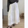 Spring 2026 High Waist Patchwork Wood Ear Ruffle Korean Style Long Cake Skirt