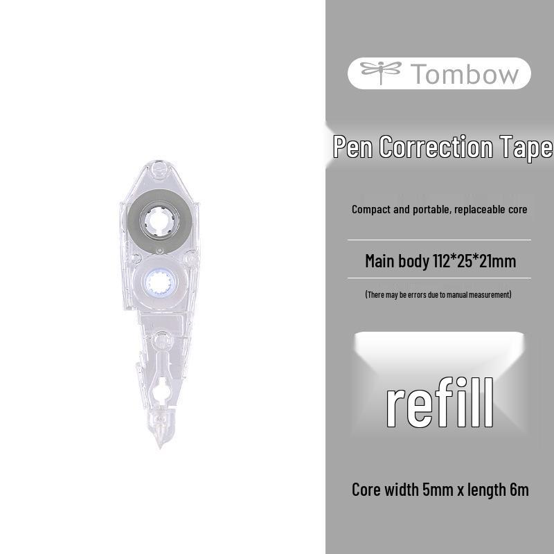 Tombow Dragonfly Correction Tape Refill CT-CAX5C/PAX5C, Compatible with MONO AIR5, Box of Stationery Supplies