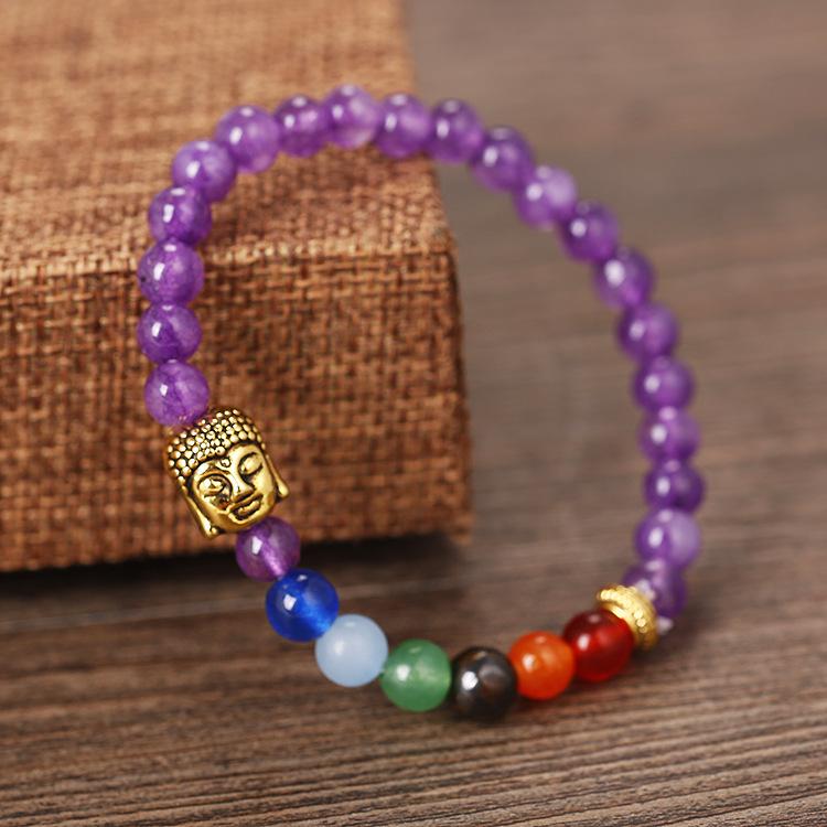 6Mm Natural Stone Green Dongling Agate Buddha Head Bracelet Jade