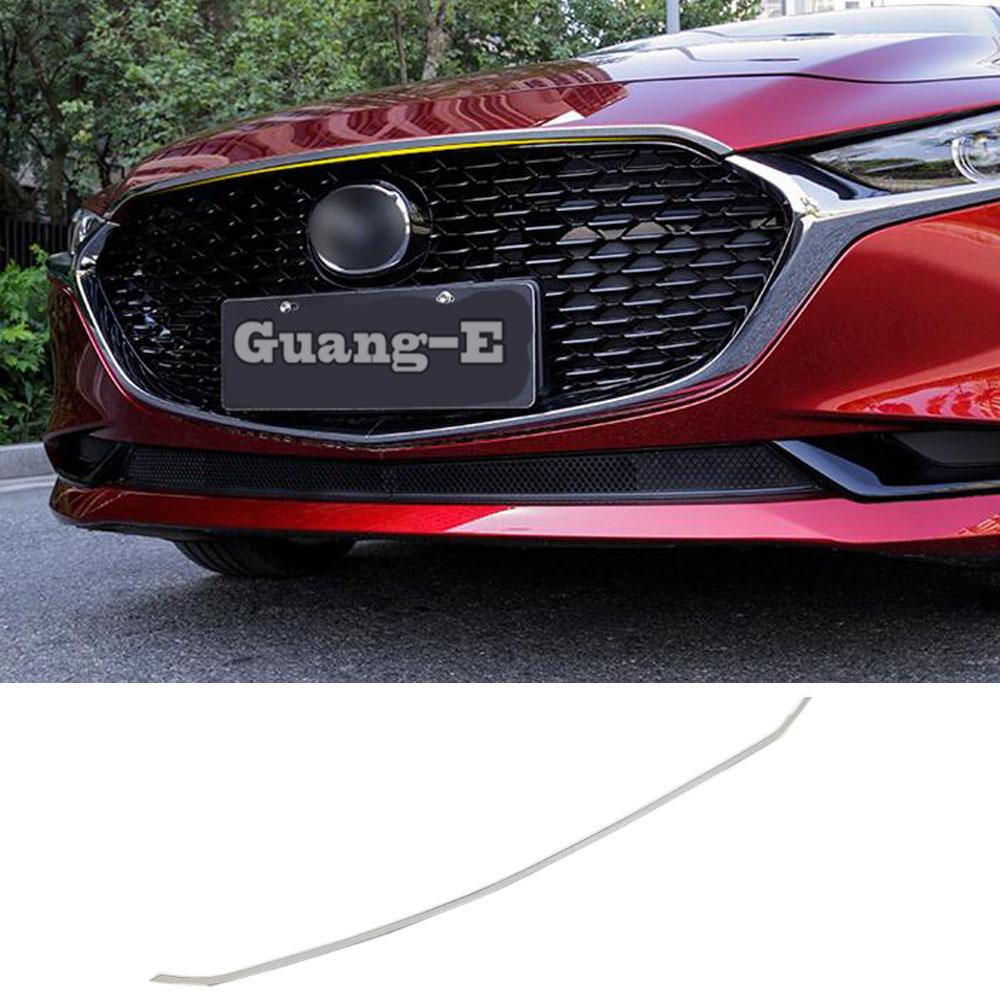 

For Mazda 3 Mazda3 Axela M3 Car Garnish Cover Front Engine Machine Grille Grill Upper Hood Stick Lid Trim Stainless Steel