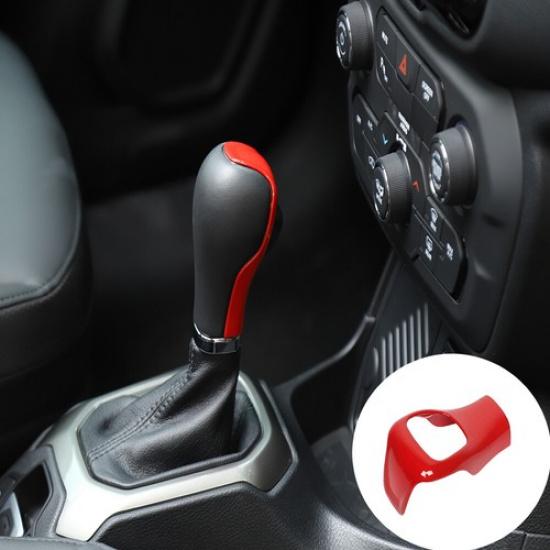 Gear Shift Knob Cover Trim Decoration For Jeep Renegade 2015+/Compass 2017+ Red