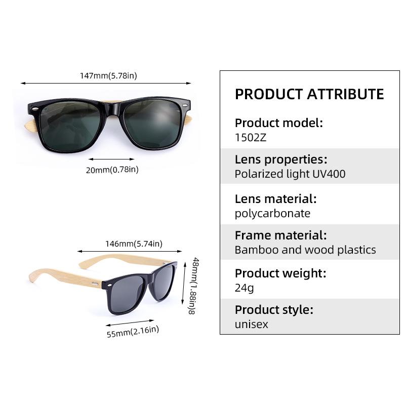 Trendy Color Changing Bamboo Wood Sunglasses Outdoor Travel Fishing Riding Sunscreen Sunglasses Wooden Frame