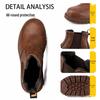 Cross-border High-top Steel Toe Work Boots: Microfiber, Anti-smash, Anti-puncture, Wear-resistant, Comfortable Labor Protection Footwear