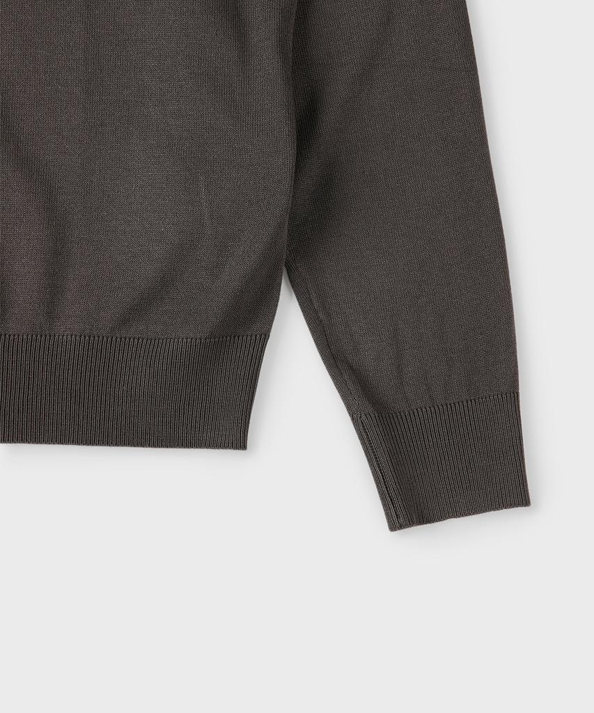 PANICALE Charcoal Half-Zip Polo Knit