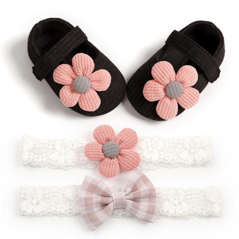 Baby Girl Princess Shoes With Flower Decoration For Spring And Fall Play