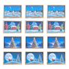 Mini Framed Christmas Pictures Wooden Xmas Scenes Decorations Miniature Framed Christmas Ornaments for Festive Decor DIY Craft