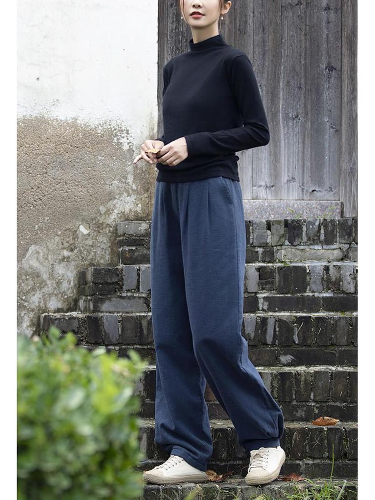 Women's Winter Slimming Quilted Linen Lantern Pants - Thickened Warm Casual Long Pants