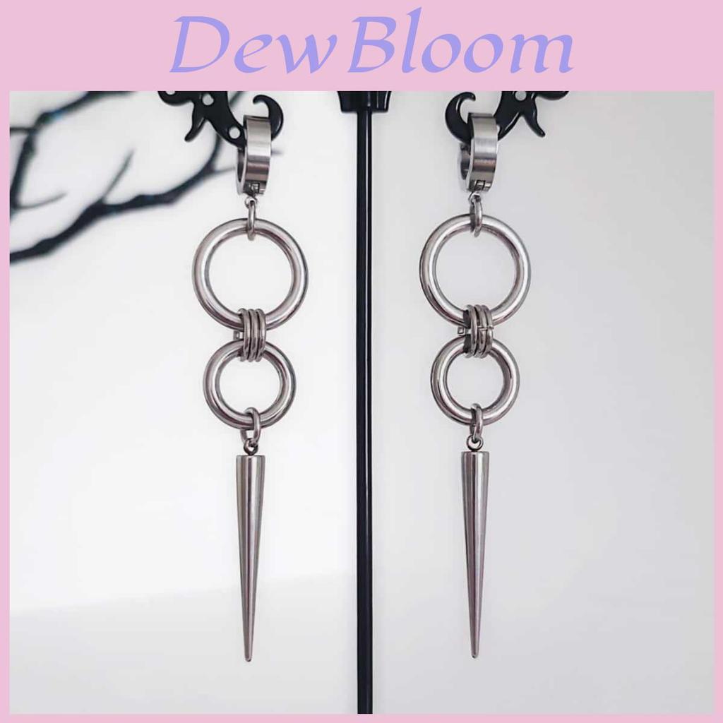 Geometric Punk Rock Stud Earrings With Black Nickel Finish For Women
