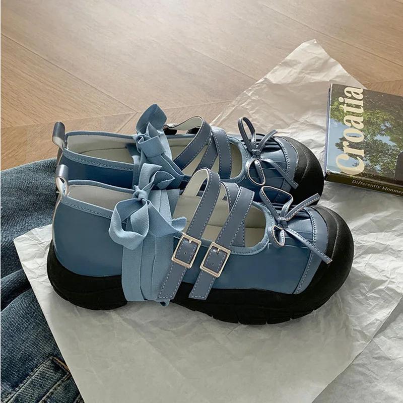 Ankle Lace Up Women Mary Jane Shoes Fashion Shallow Butterfly-knot Spring Autumn Ladies Dancing Party Prom Shoes