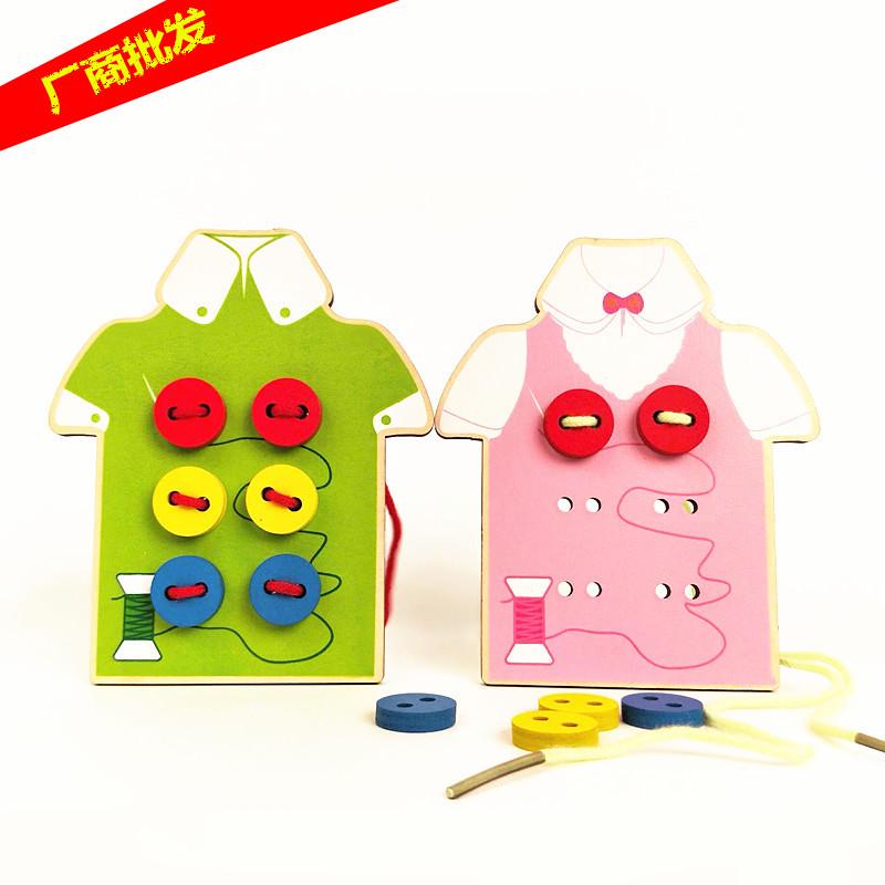 Montessori Wooden Buttoning Toy: Enhance Toddler Hand-Eye Coordination & Fine Motor Skills